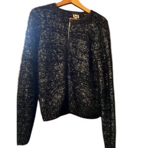 Adolfo Dominguez CrewNeck Long Sleeve Zip Up Sweater Sz Small Women